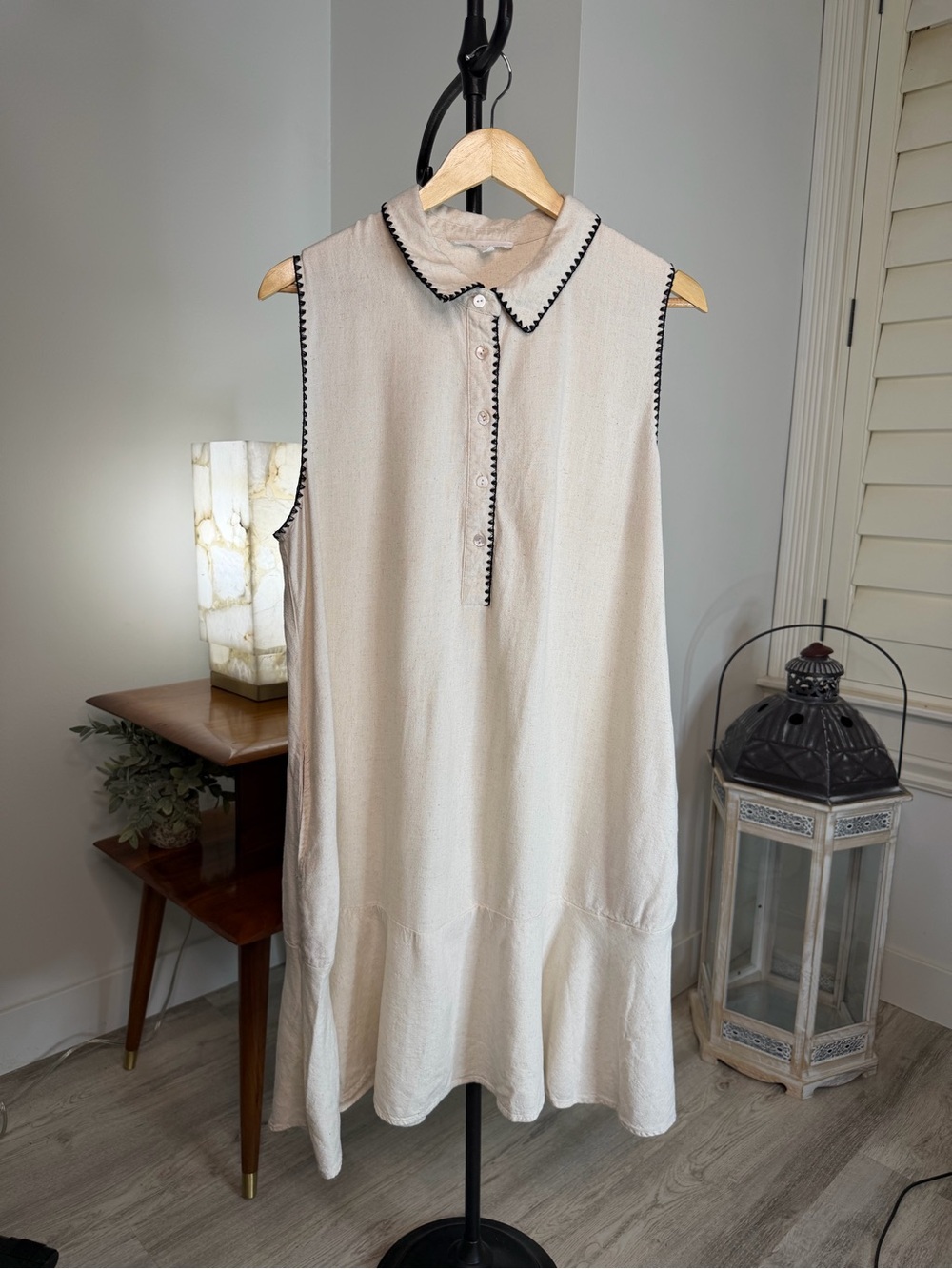 Jane + Delancey XL Sleeveless Linen Blend Dress